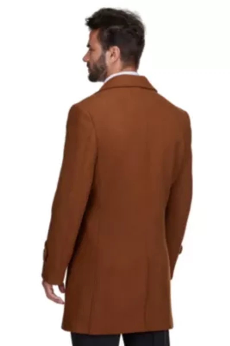 Men's Double Breasted Pea Coat Wool Blend Dress Jacket Peacoat