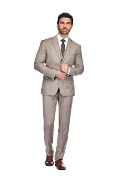 Men's Slim Fit 3PC Brown Check Suit