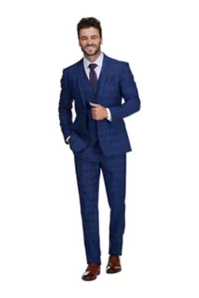 Men's 3-Piece Slim Fit Check Suit