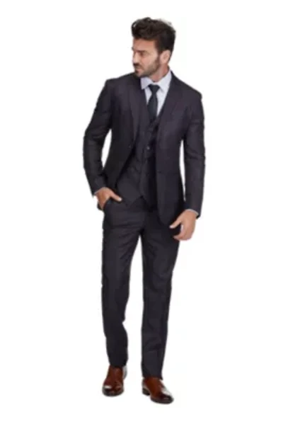 Men's Slim Fit 3PC Tailored Check Suit