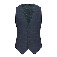 Men's Slim Fit 3PC Tailored Blue Check Suit