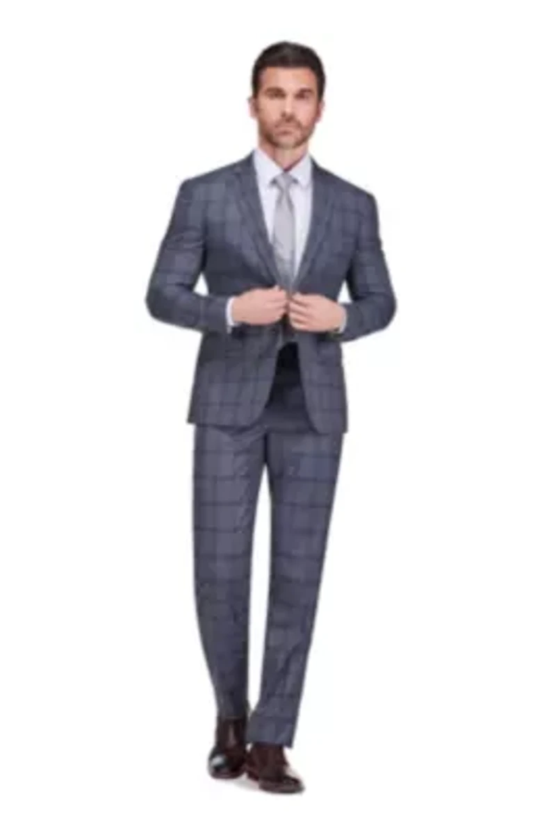 Gino Vitale Slim Fit 2-Piece Performance Four-Way Stretch Plaid Suit