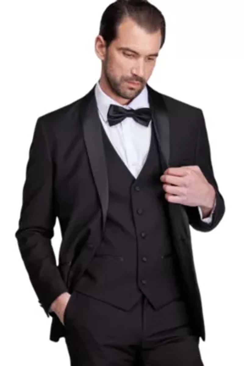 Men's Premium 3 Pc Shawl Lapel Slim Fit Tuxedo Set