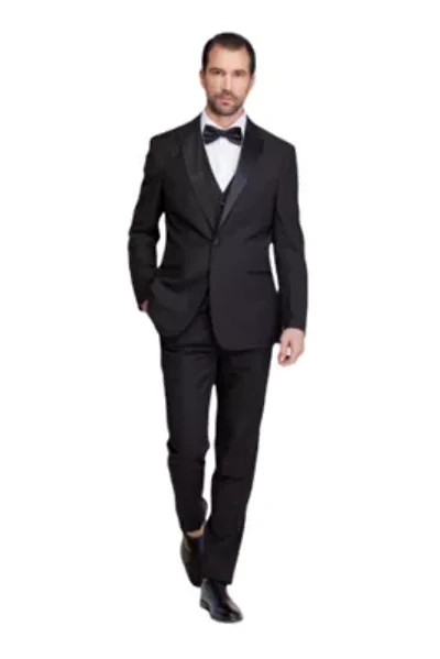 Men's Slim-Fit 3PC Satin Peak Lapel Tuxedo