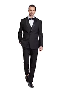 Men's Slim-Fit 3PC Satin Peak Lapel Tuxedo