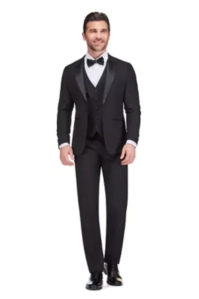 Men's Slim-Fit 3PC Satin Peak Lapel Tuxedo