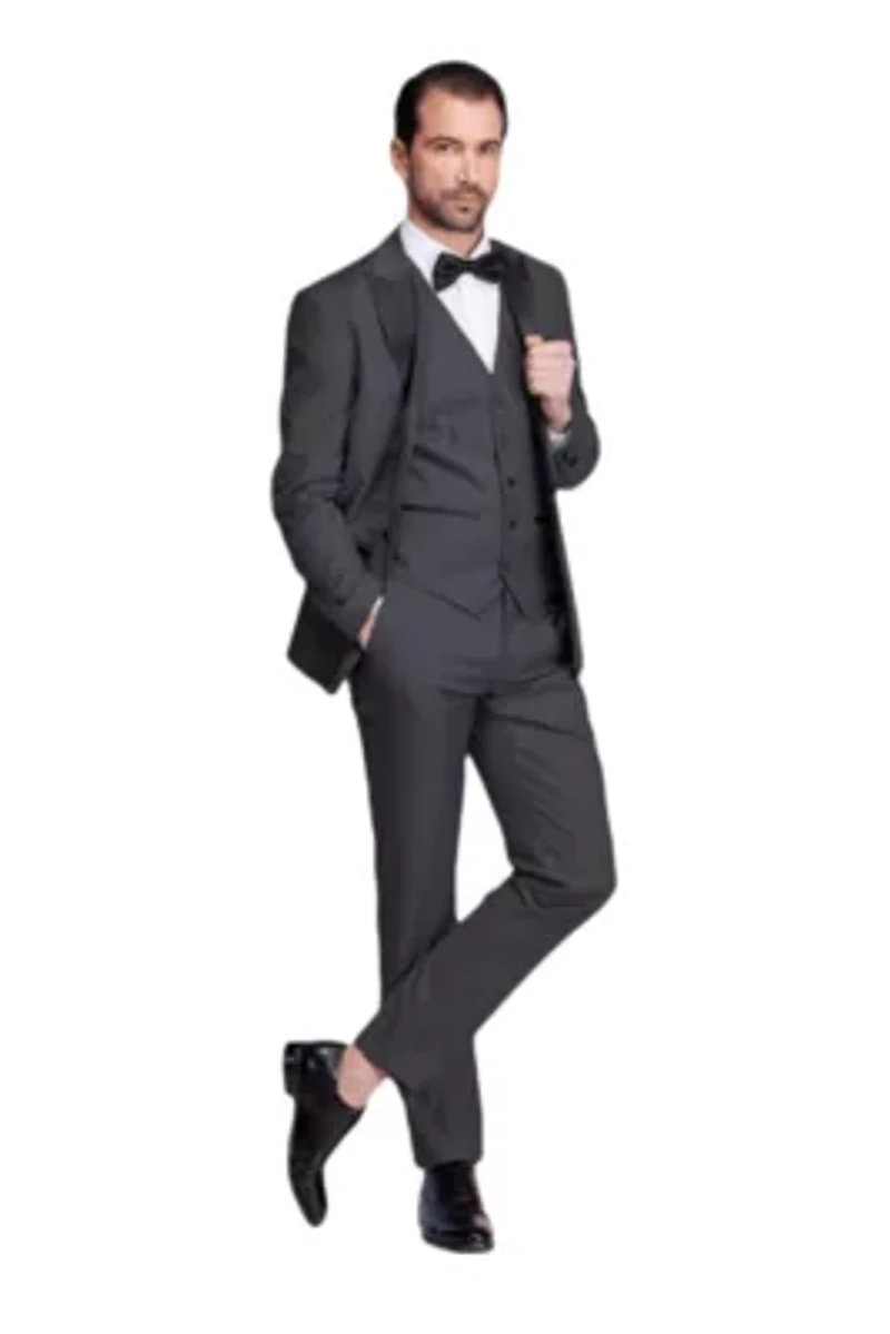 Men's Slim-Fit 3PC Satin Peak Lapel Tuxedo