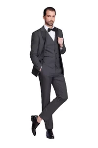 Men's Slim-Fit 3PC Satin Peak Lapel Tuxedo