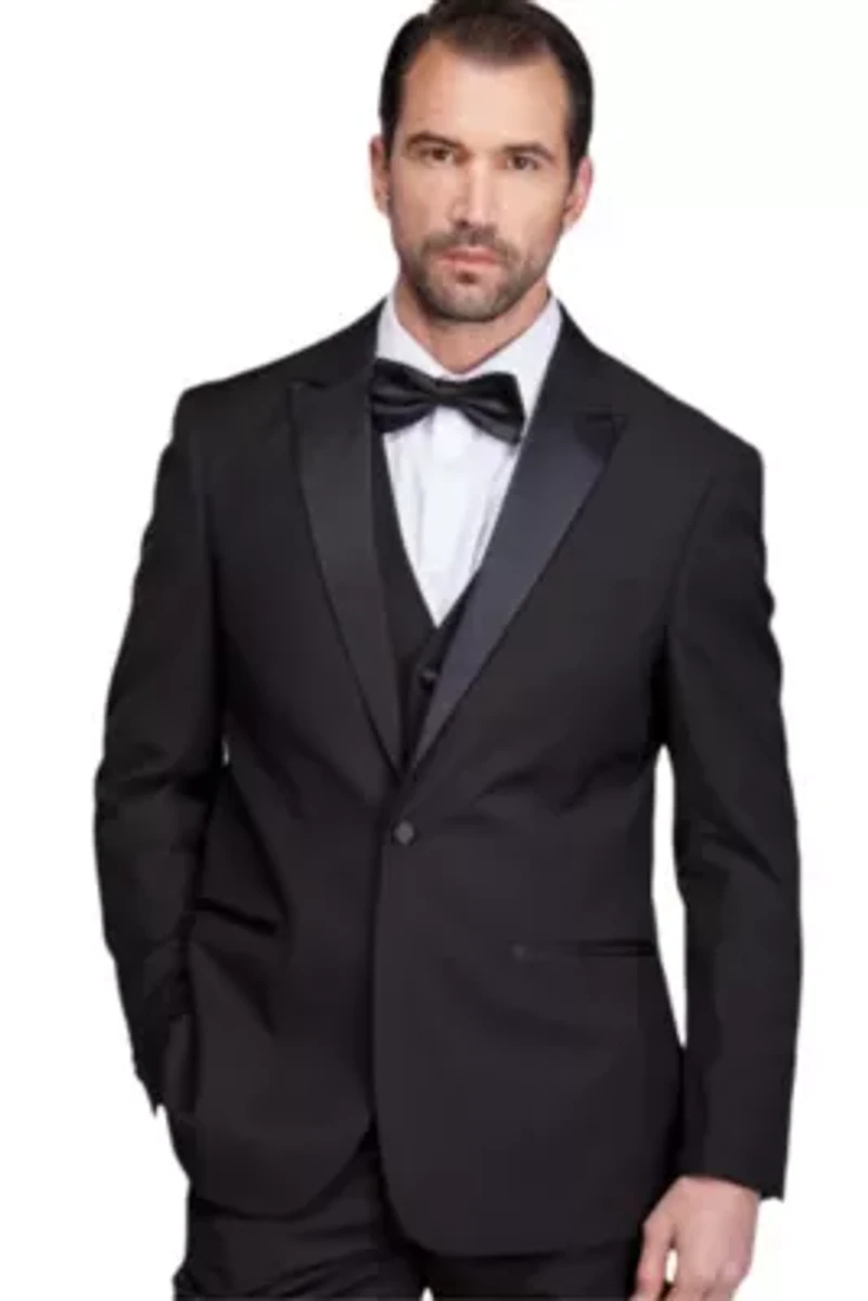 Men's Slim-Fit 3PC Satin Peak Lapel Tuxedo