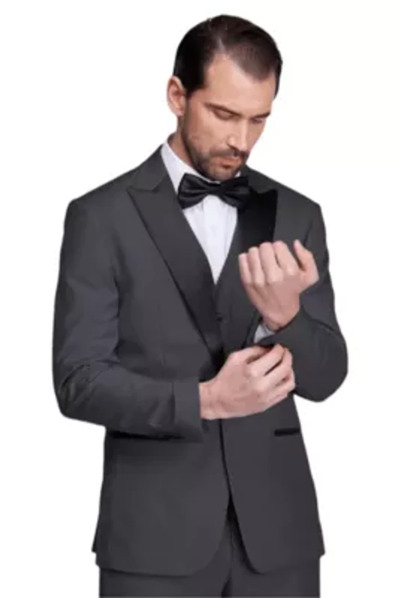 Men's Slim-Fit 3PC Satin Peak Lapel Tuxedo