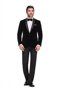 Men's Slim-Fit Velvet Shawl Lapel Tuxedo Set