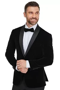 Men's Slim-Fit Velvet Shawl Lapel Tuxedo Set