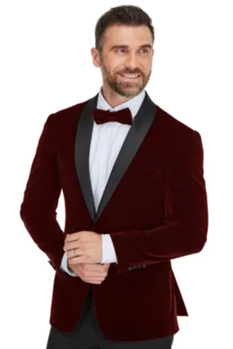 Men's Slim-Fit Velvet Shawl Lapel Tuxedo Set