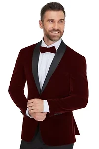 Men's Slim-Fit Velvet Shawl Lapel Tuxedo Set