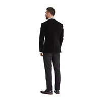 Men's 2-Piece Velvet Birdseye Lapel Slim-Fit Tuxedo With Performance Stretch Pants & Bow Tie