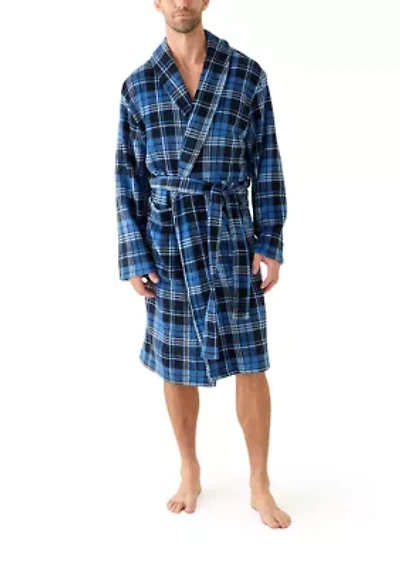Men's Plush Shawl Robe