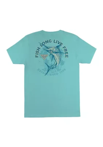 Short Sleeve Fish Long Live Free Graphic T-Shirt