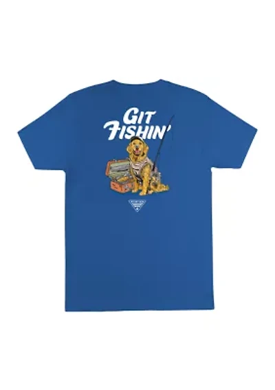 Men's Git Fishin Dog Graphic Shirt