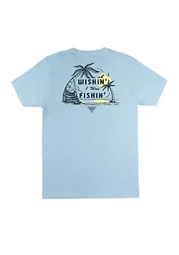 Men's Wishin' I Was Fishin' Graphic Print T-Shirt