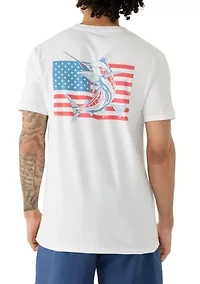 Men's Short Sleeve Americana Marlin Graphic Shirt