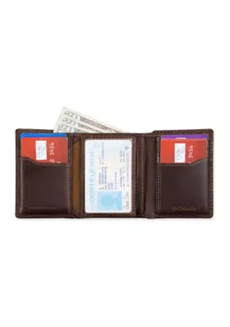 Leather Extra Capacity Trifold RFID Wallet
