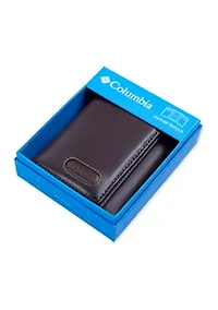 Leather Extra Capacity Trifold RFID Wallet 