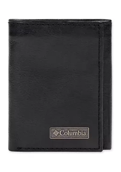 Leather RFID Trifold Wallet with Interior Zipper