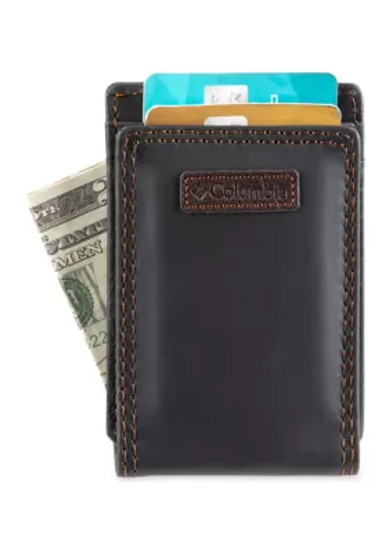 Leather Magnetic Front Pocket RFID Wallet