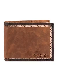 Leather Double Stitch Traveler RFID Wallet