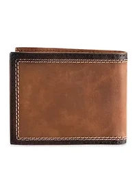 Leather Double Stitch Traveler RFID Wallet