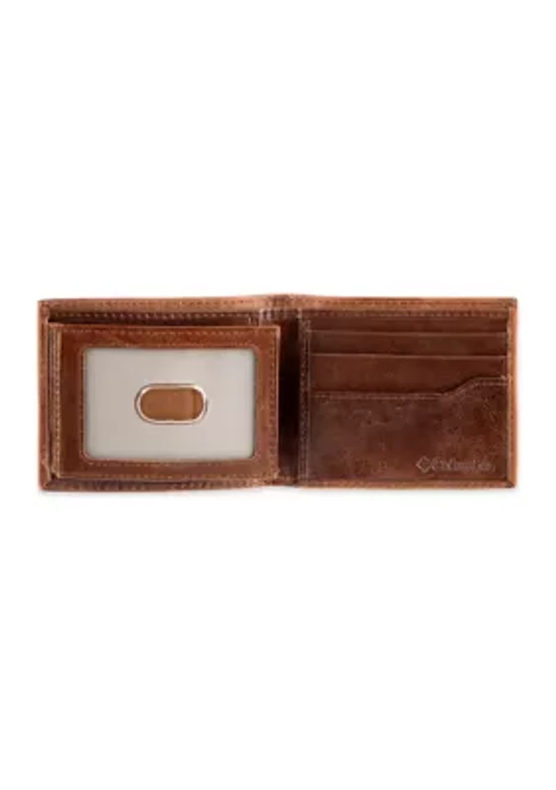 Leather Double Stitch Traveler RFID Wallet