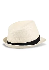 Textured Straw Fedora Hat