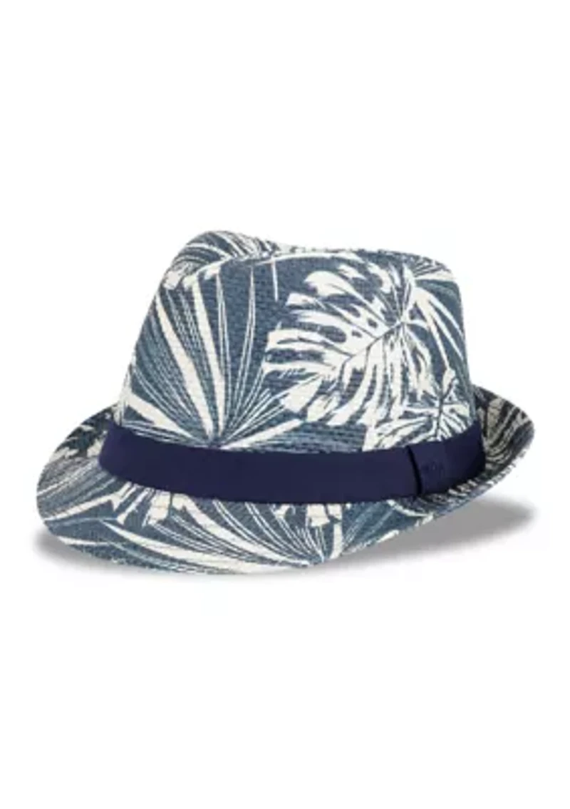 Tropical Printed Fedora with Twill Band
