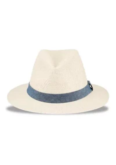 Panama Hat with Chambray Band