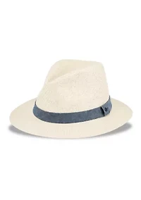Panama Hat with Chambray Band