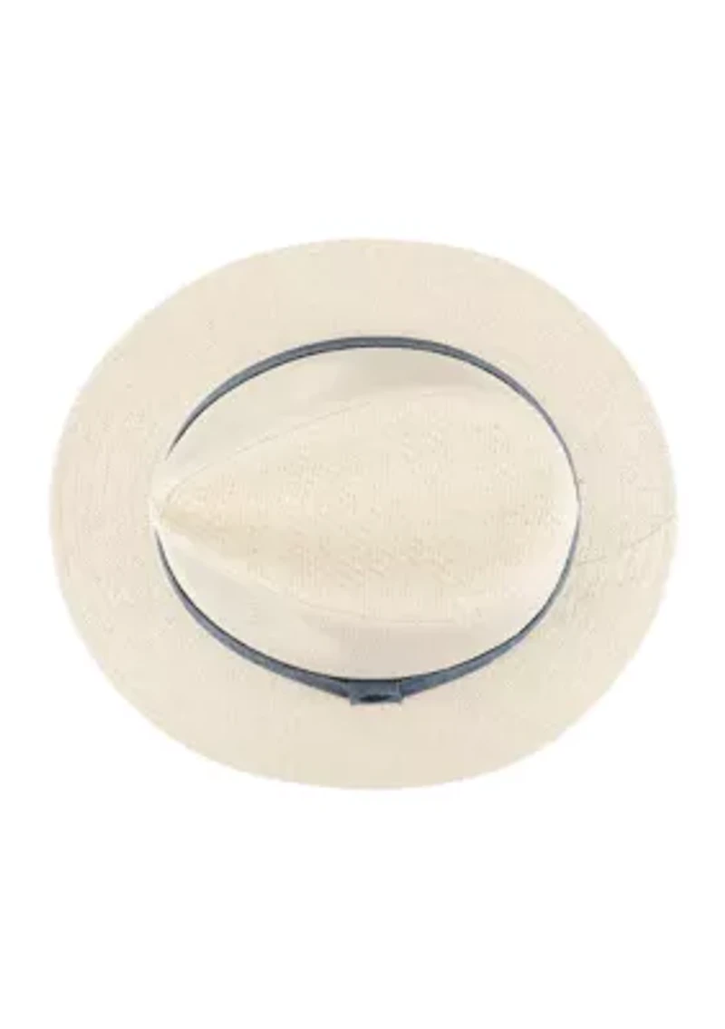 Panama Hat with Chambray Band