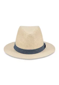Panama Hat with Chambray Band