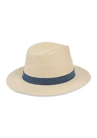Panama Hat with Chambray Band