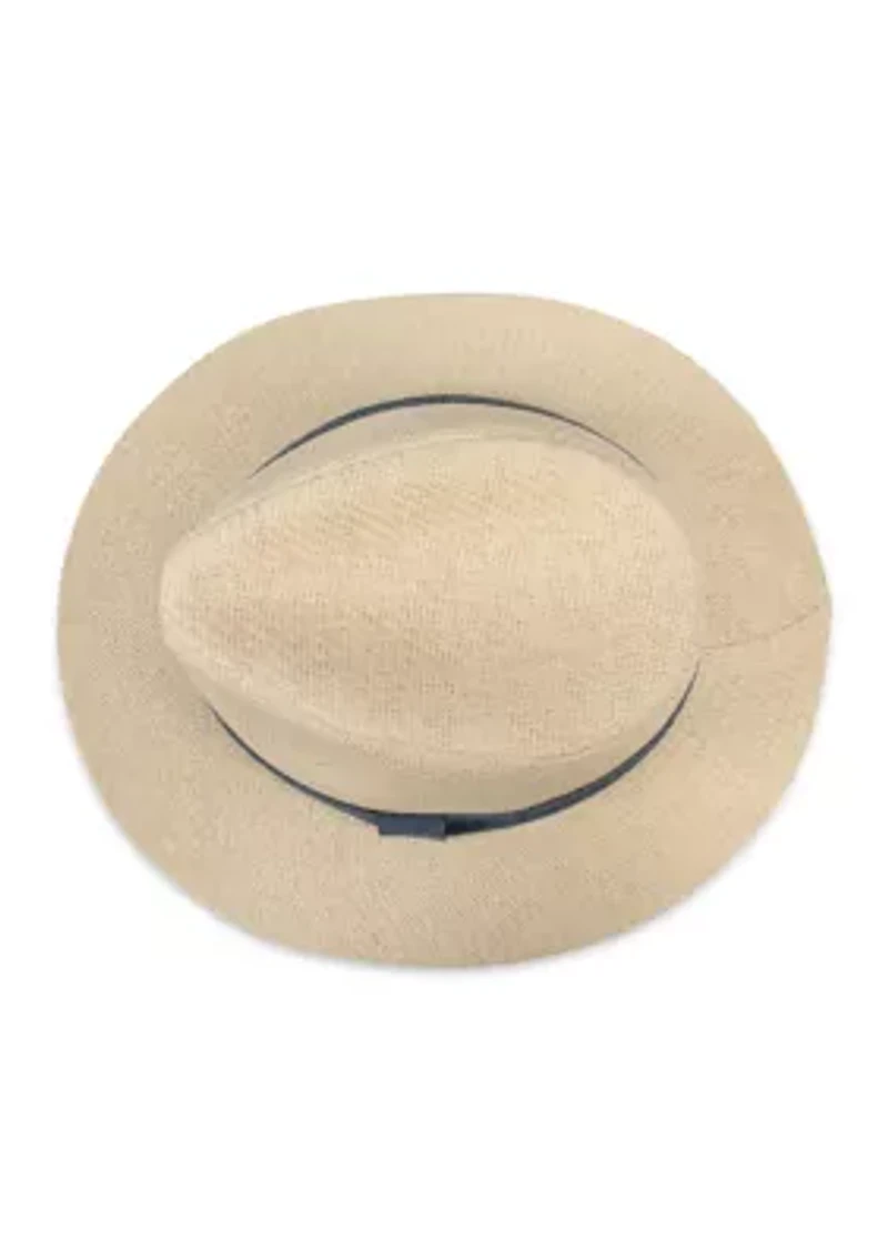 Panama Hat with Chambray Band