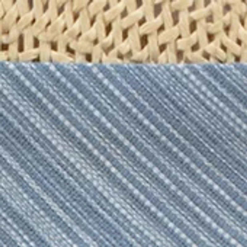Straw Gambler Hat with Textured Band and Underbrim