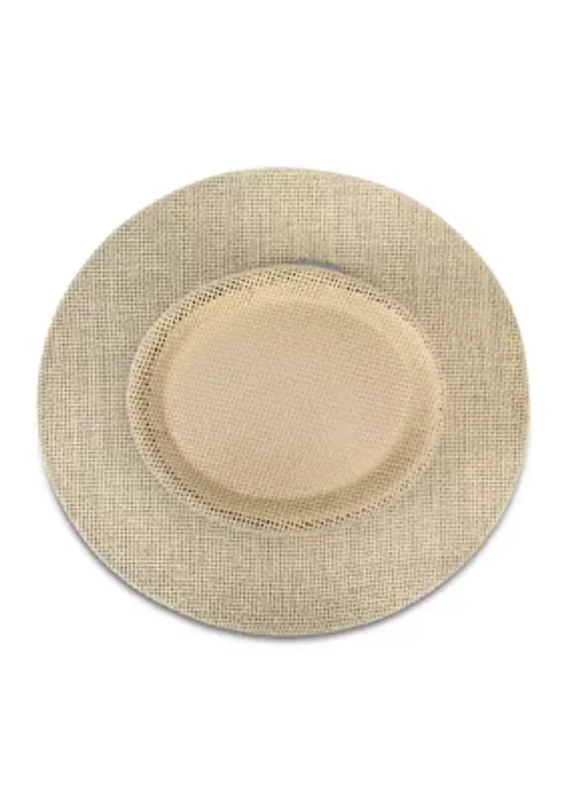 Straw Gambler Hat with Textured Band and Underbrim