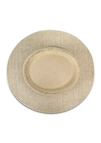 Straw Gambler Hat with Textured Band and Underbrim