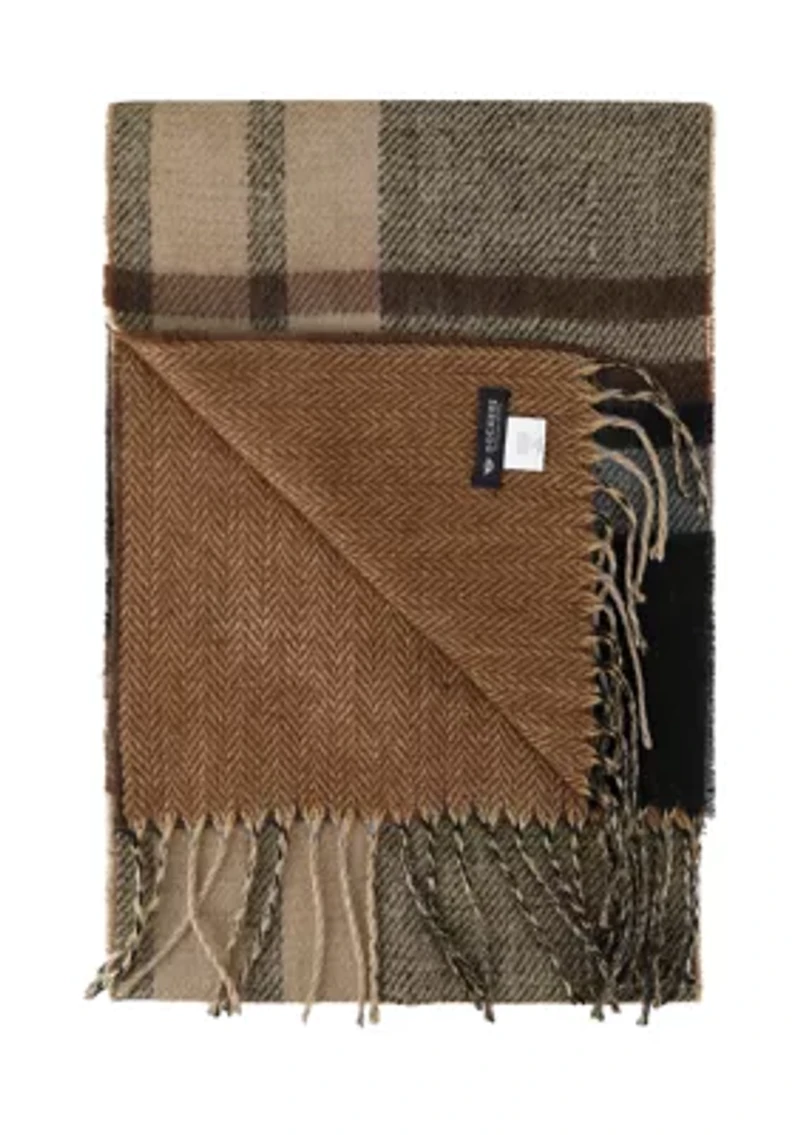 Reversible Bold Plaid Woven Scarf