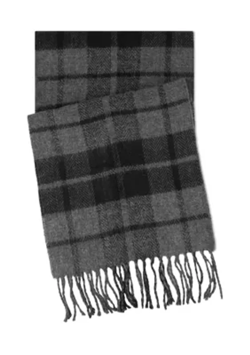 Men's Reversible Tonal Plaid Scarf