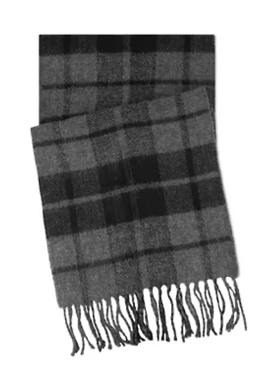 Men's Reversible Tonal Plaid Scarf
