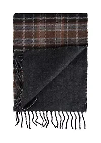 Reversible Plaid to Solid Scarf