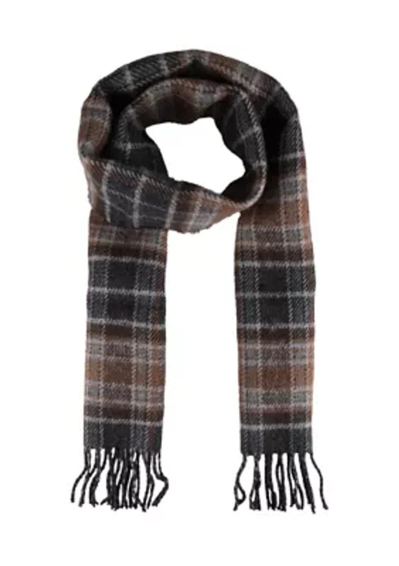 Reversible Plaid to Solid Scarf