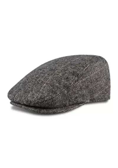 Herringbone Plaid Flat Top Ivy Hat