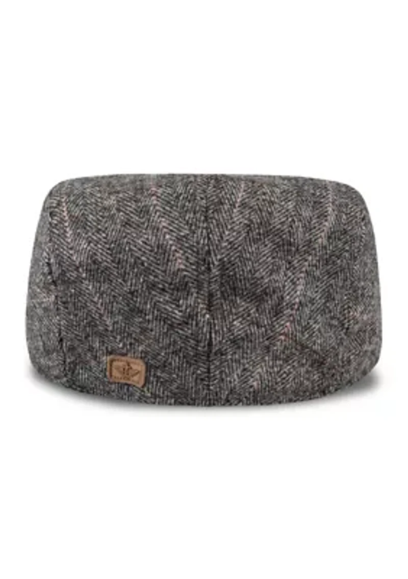 Herringbone Plaid Flat Top Ivy Hat