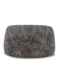 Herringbone Plaid Flat Top Ivy Hat